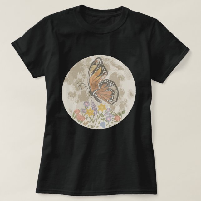 Whimsical Moon Flower T-Shirt (Design Front)