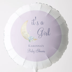 Whimsical Moon Lavender Purple Girl Baby Shower Balloon