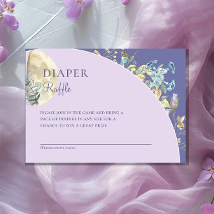 Whimsical Moon Purple Baby Shower Diaper Raffle Enclosure Card