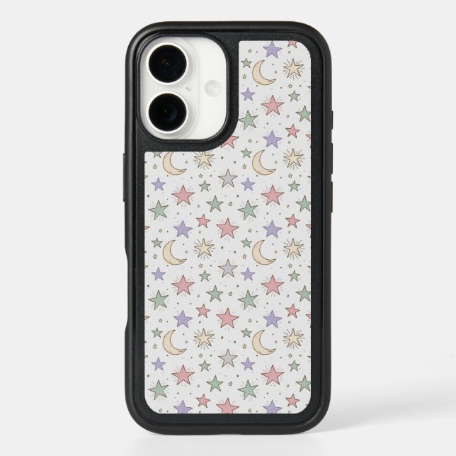 Whimsical Moon Star Pattern Otterbox iPhone Case (Back)