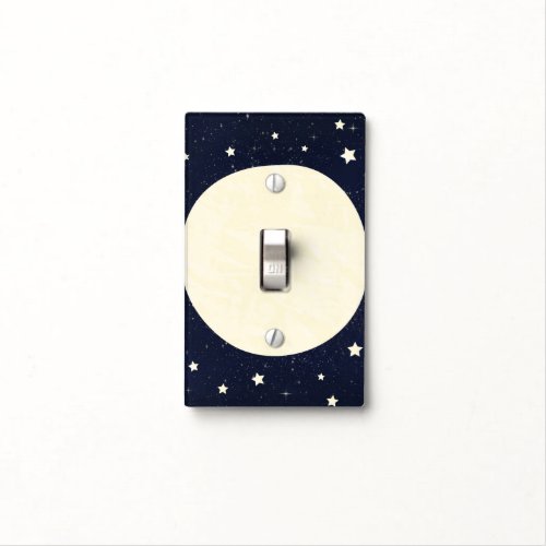 Whimsical Moon  Stars Celestial Nursery Bedroom Light Switch Cover