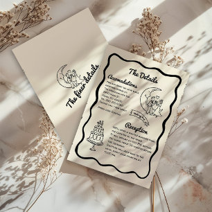 Whimsical Moon Wedding Details Enclosure Card
