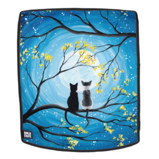 Whimsical Moon with Cats Backpack