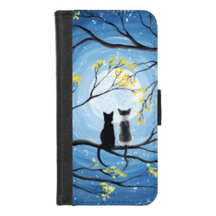 Whimsical Moon with Cats iPhone 8/7 Wallet Case