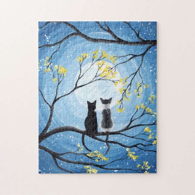 Whimsical Moon with Cats Jigsaw Puzzle (Vertical)