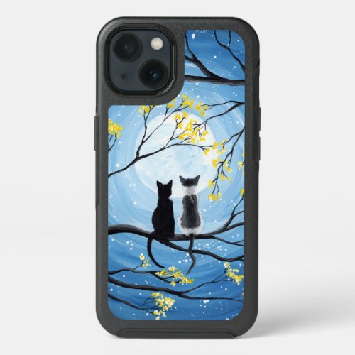 Whimsical Moon with Cats iPhone 13 Case