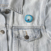 Whimsical Moon with Cats Pinback Button (In Situ)