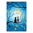 Whimsical Moon with Cats