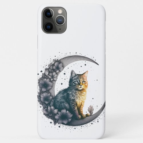 Whimsical Moonlit Cat Art iPhone 11 Pro Max Case
