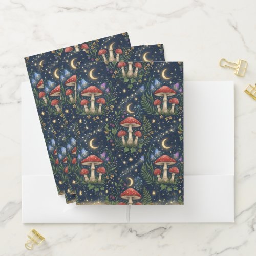 Whimsical Moonlit Forest – Enchanted Mushroom Pocket Folder