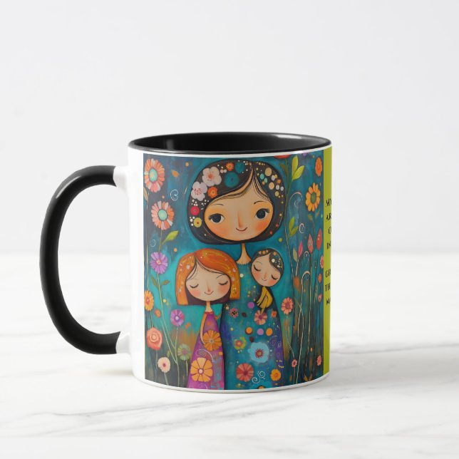 Whimsical Motherhood Mug with Inspirational Quote (Left)