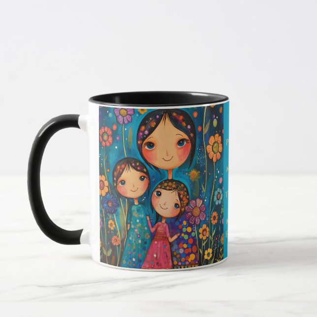 Whimsical Motherhood Mug with Inspirational Quote (Left)