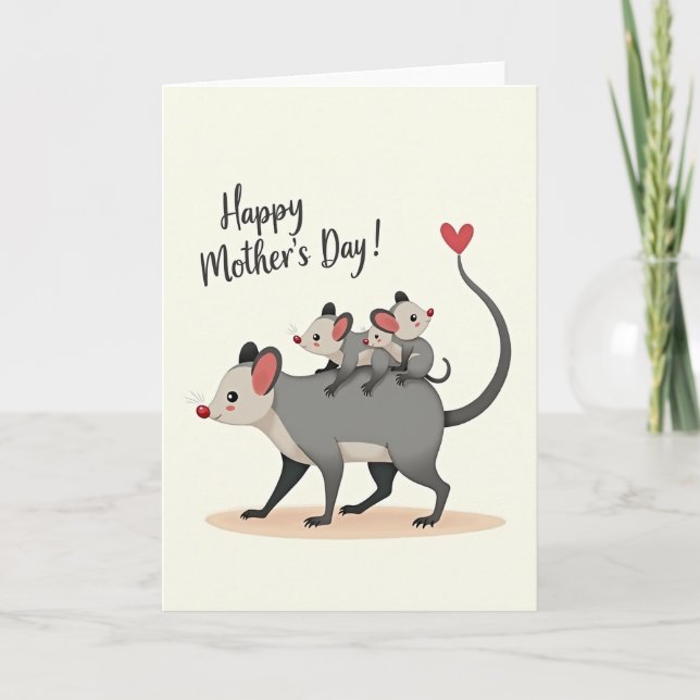 Whimsical Mothers Day Animal Card (Front)