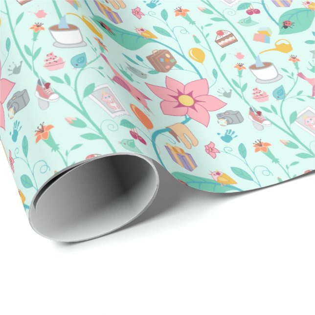 Whimsical Mother's Day Collage Pattern Wrapping Paper (Roll Corner)
