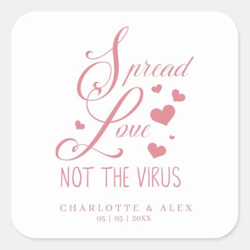 Whimsical Motivational Quote Wedding Sanitizer Gel Square Sticker