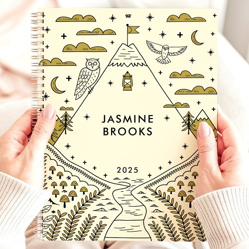 Whimsical Mountain Adventure 2025 Custom Name Planner