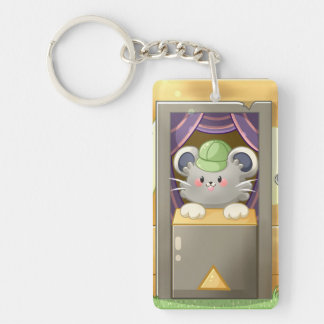 Whimsical Mouse Vendor – Cute Hat Booth Character Keychain