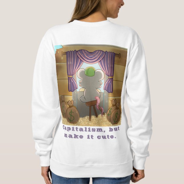 Whimsical Mouse Vendor – Cute Hat Booth Character  Sweatshirt (Back)