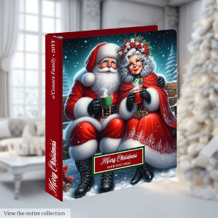 Whimsical Mr. and Mrs. Claus Holiday Binder Gift