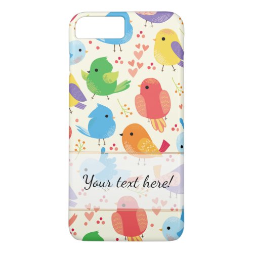 Whimsical Multicolor Birds Pattern iPhone 8 Plus7 Plus Case