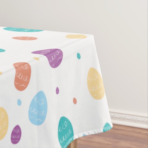 Whimsical Multicolor Easter Egg Pattern Tablecloth