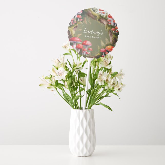 Whimsical Mushroom Baby Shower Balloon (Vase)