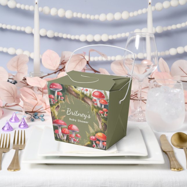 Whimsical Mushroom Baby Shower Favor Boxes (Wedding)