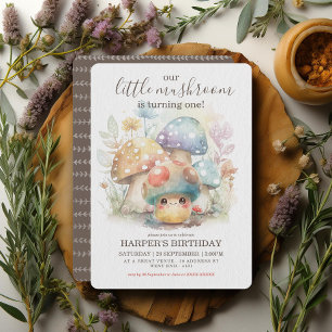 Whimsical Mushroom Birthday Invitation