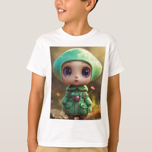 Whimsical Mushroom Character T-Shirt Design (Front)
