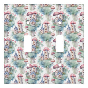 Whimsical Mushroom Cottage Pattern (10) Light Switch Cover