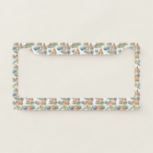 Whimsical Mushroom Cottage Pattern (11) License Plate Frame
