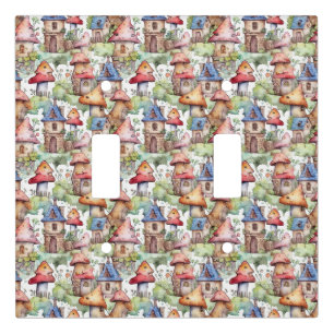 Whimsical Mushroom Cottage Pattern (1) Light Switch Cover