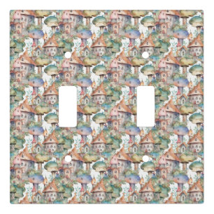 Whimsical Mushroom Cottage Pattern (3) Light Switch Cover