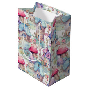 Whimsical Mushroom Cottage Pattern (6) Medium Gift Bag