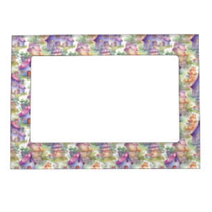 Whimsical Mushroom Cottage Pattern (7) Magnetic Frame