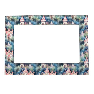 Whimsical Mushroom Cottage Pattern (8) Magnetic Frame