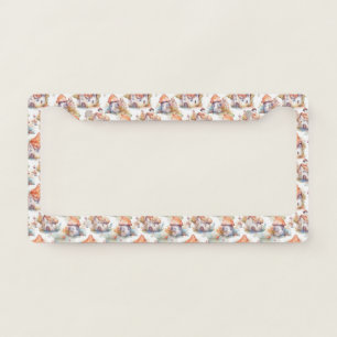 Whimsical Mushroom Cottage Pattern (9) License Plate Frame