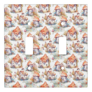 Whimsical Mushroom Cottage Pattern (9) Light Switch Cover