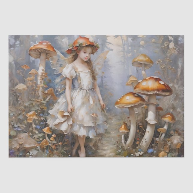 Whimsical Mushroom Fairy Decoupage   Tissue Paper (Front)