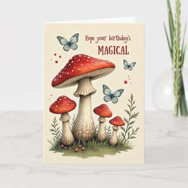 Whimsical Mushroom Forest Card (Front)