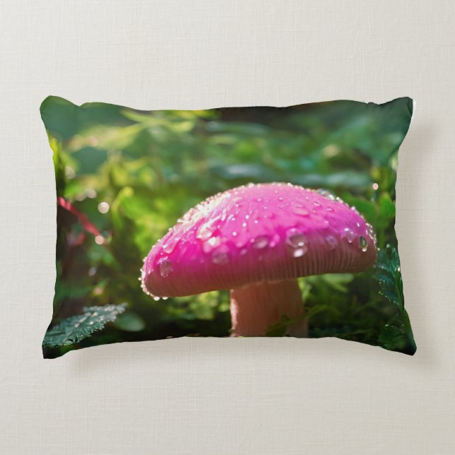 Whimsical Mushroom Forest Horizontal Pillow – Cute (Front)