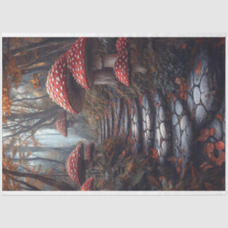 Whimsical Mushroom Forest Pathway Decoupage Tissue Paper