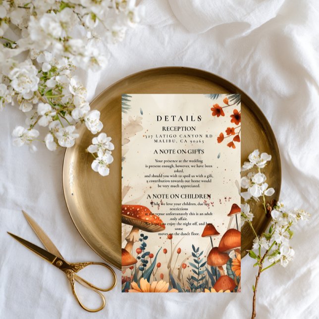 Whimsical Mushroom Forest Wedding Enclosure Card (Creator Uploaded)