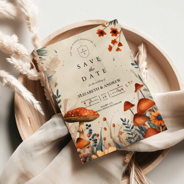 Whimsical Mushroom Forest Wedding Save The Date (Creator Uploaded)