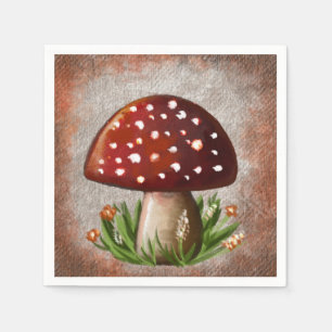 Whimsical Mushroom & Fungi Motif – Nature-Inspired Napkins