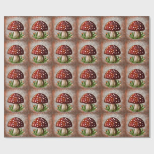 Whimsical Mushroom & Fungi Motif – Nature-Inspired Wrapping Paper