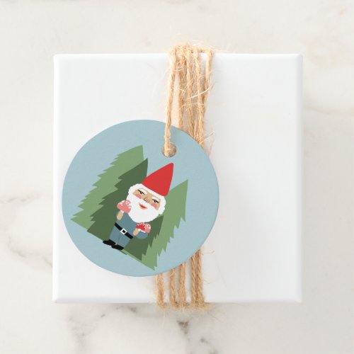 Whimsical Mushroom Gnome Elf Santa Christmas Gift Favor Tags