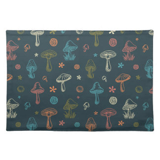 Whimsical Mushroom pattern Cloth Placemat