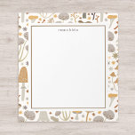 Whimsical Mushroom Pattern Custom Name Notepad<br><div class="desc">Mushroom notepad with customizable name template.</div>