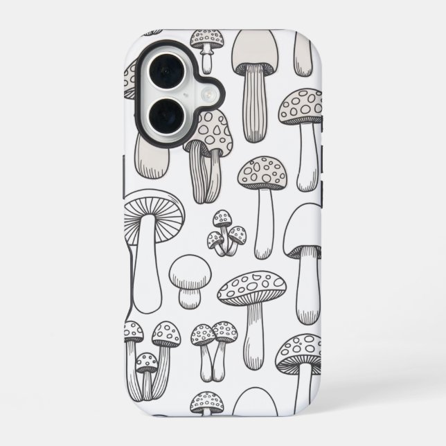 Whimsical Mushroom Pattern Iphone Case (Back)